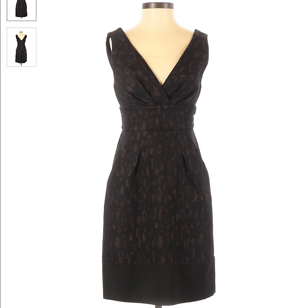 BCBGMaxazria Plunge Black leopard Dress